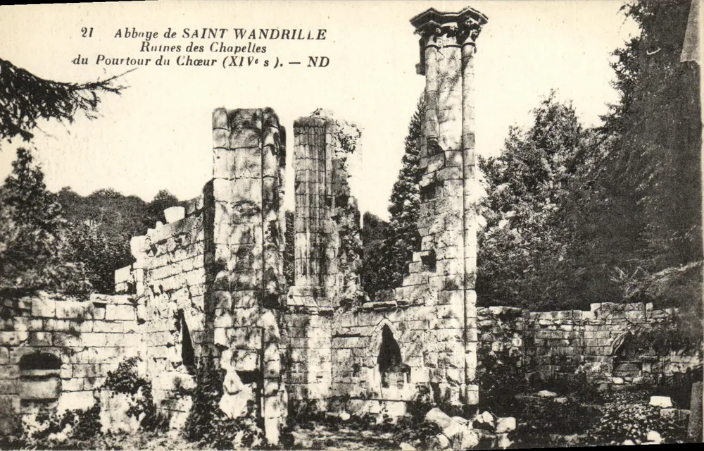 Abtei SAINT WANDRILLE — Ruinen der Kapellen des Chorumfelds (14. Jh.) — ND - Vorderseite