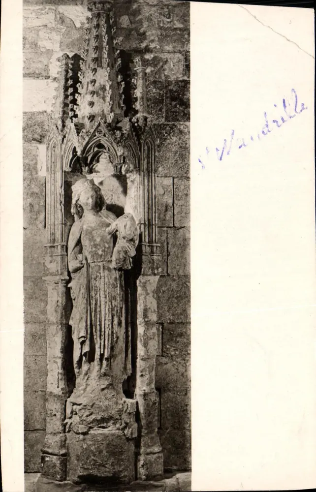 Statue des Heiligen Wandrille — Abtei Saint-Wandrille (S.-Inf.) — Service Commercial Monuments Historiques - Paris - Vorderseite
