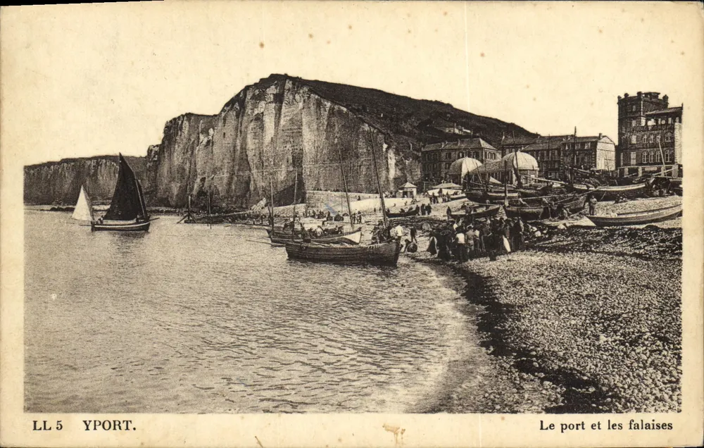 Yport — Der Hafen und die Klippen — LL 5 — Verleger: Des Arts & Sténer & Bois - Vorderseite