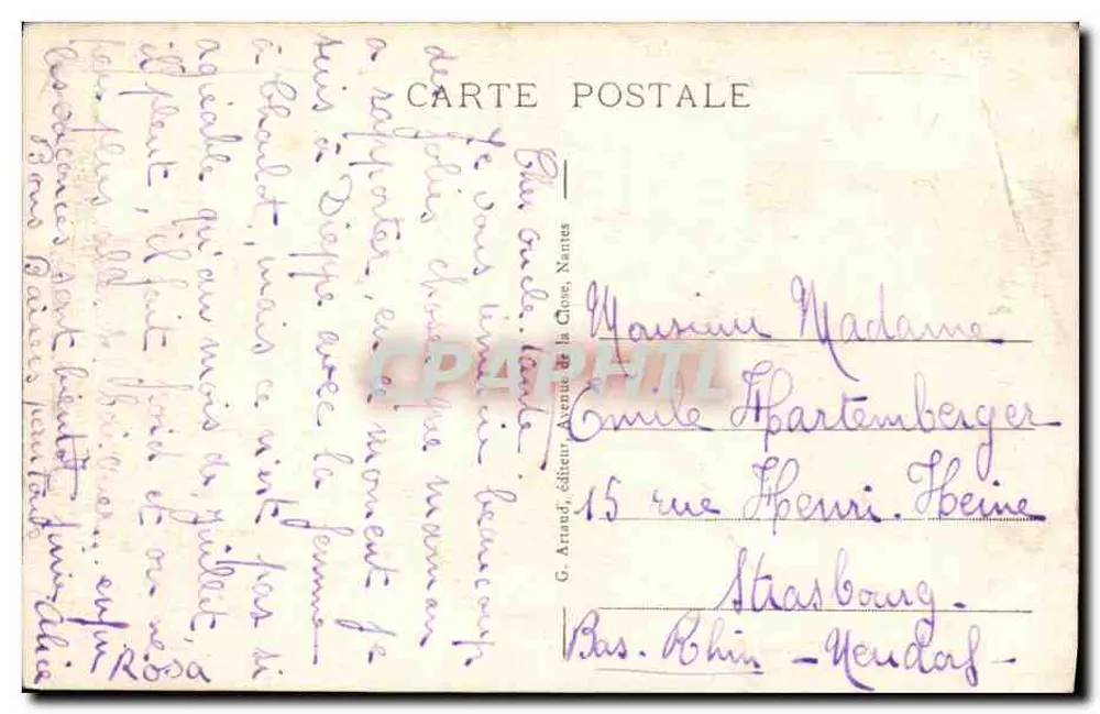 Dieppe - L'Avant-Port — vista del puerto con varios barcos a vela, editor G. Arnaud, n° 62 - Reverso