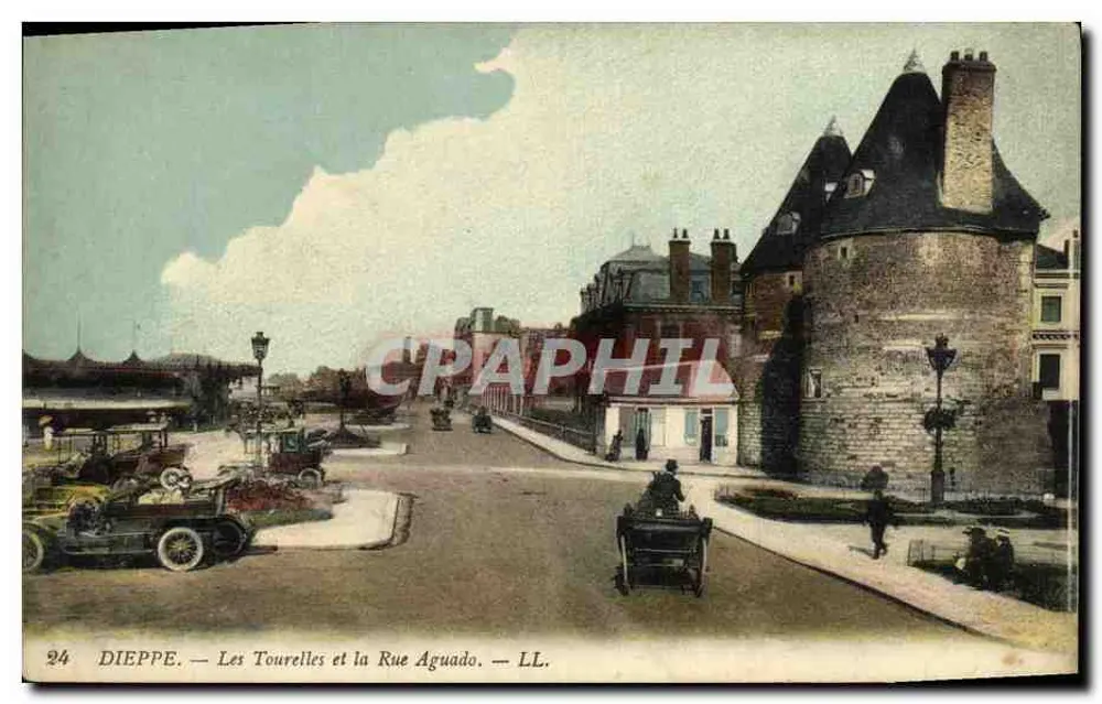 Dieppe — Les Tourelles und Rue Aguado — LL - Vorderseite