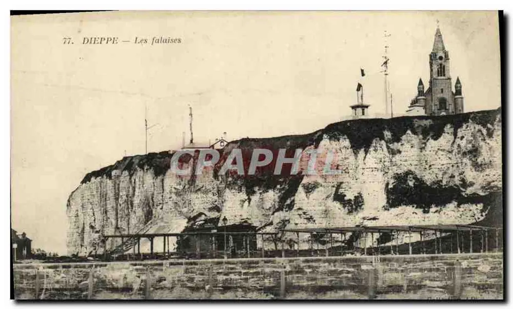 Dieppe — As falésias — Editor não visível, n° de série 77 - Frente