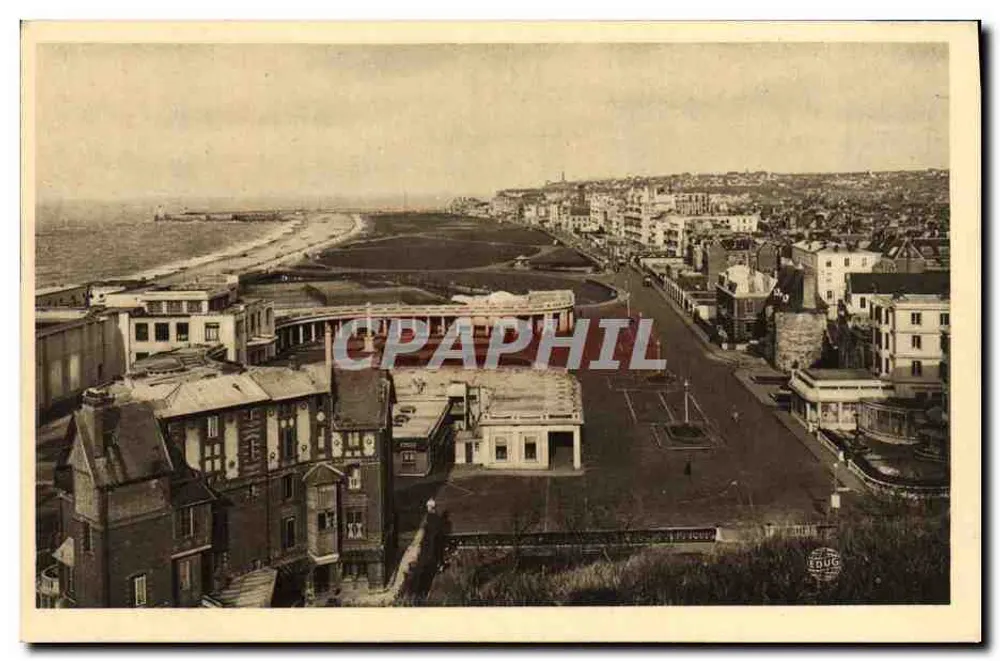 Dieppe — Der Boulevard de Verdun, die Wiesen und der Strand — Verlag L. Dug - Vorderseite
