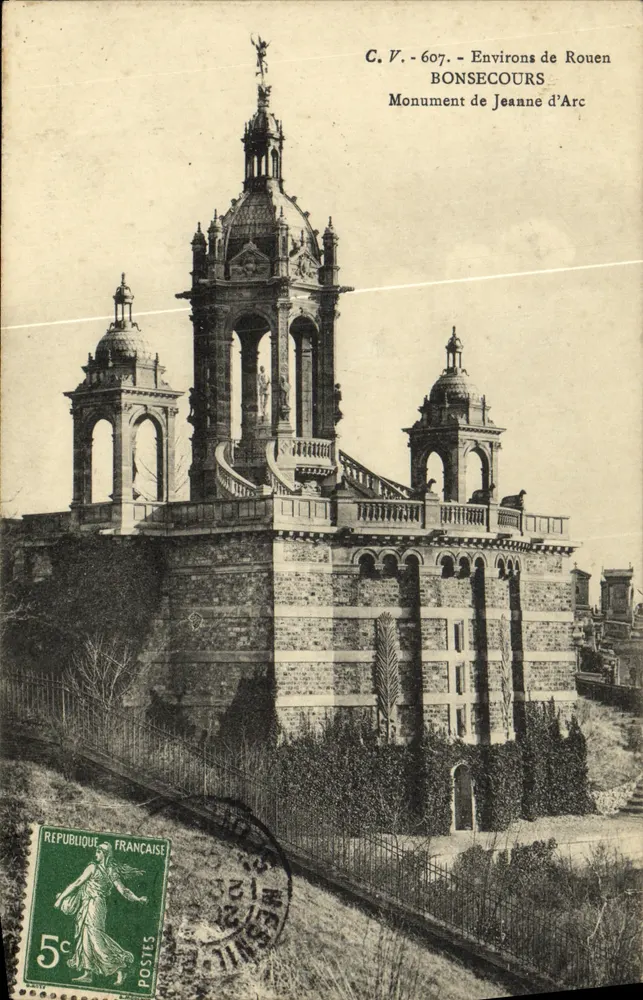 Monumento de Joana d'Arc — Environs de Rouen — Bonsecours, C.V. 607 - Frente