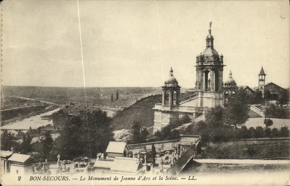 Bonsecours — Das Denkmal der Jeanne d'Arc und die Seine — LL. - Vorderseite