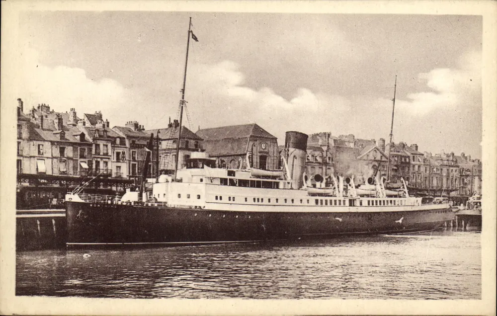 Dampfschiff am Hafen von Dieppe — Verlag: C. Autubelin, Paris - Vorderseite