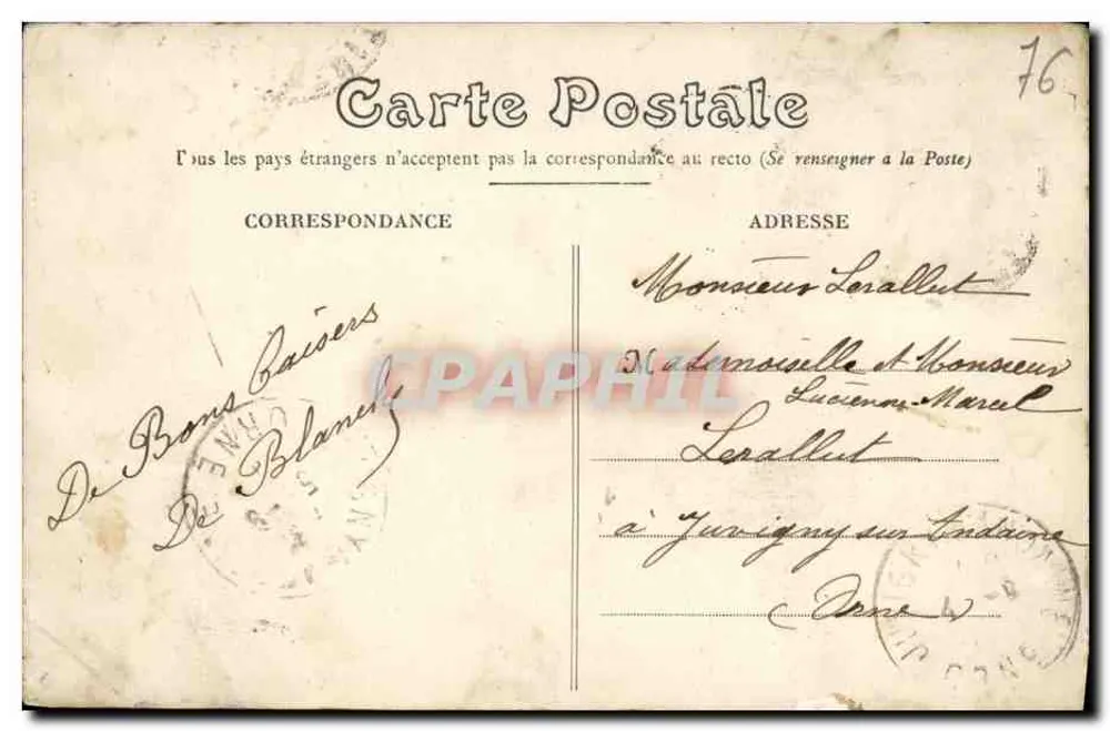 Dieppe — Die Klippen — Verlag J. Gaudin, n° 781 - Rückseite
