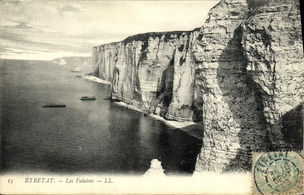 ÉTRETAT — Widok na skały — LL. — N°15 - Awers