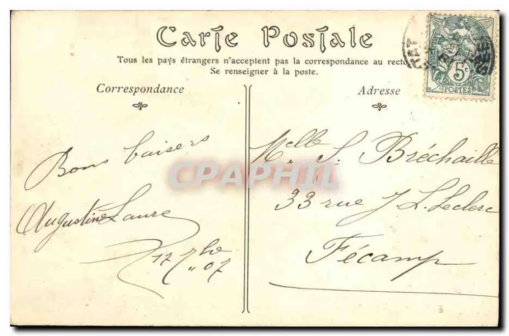 ÉTRETAT — Die Kabinen zur Badezeit und die Côte d'Amont — n°16 - Rückseite