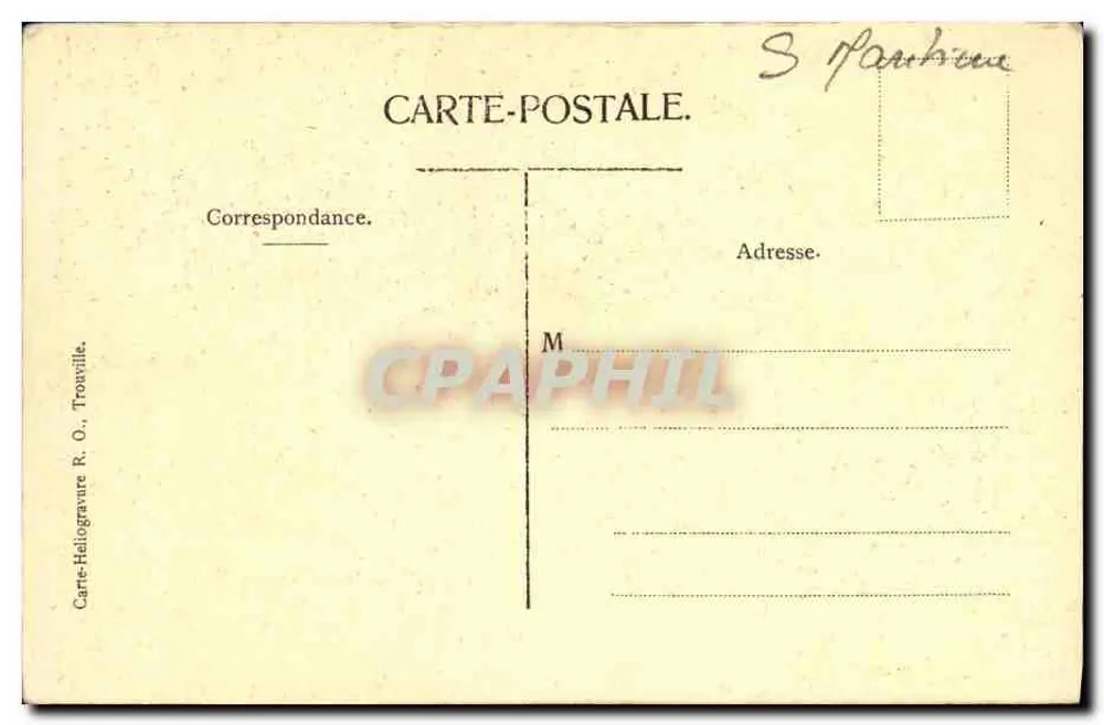 Trouville: Salon der Villa Moizin — Carte-Héliogravure R. O. Trouville - Rückseite