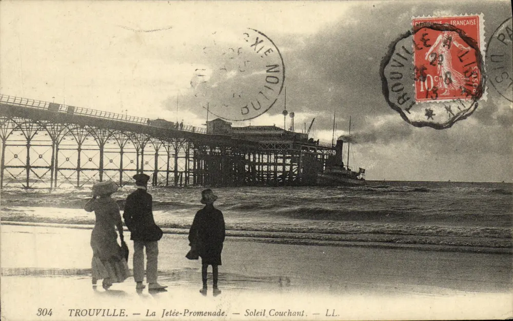 Trouville — Die Mole-Promenade — Sonnenuntergang — LL. — Nr. 304 - Vorderseite