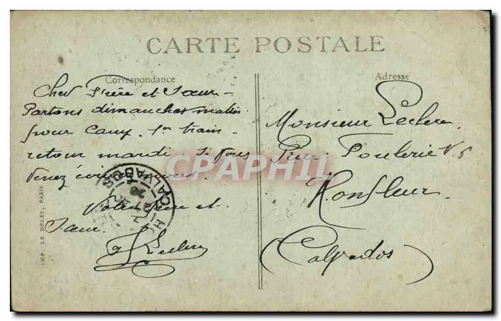 Sainte-Adresse — Os Faróis da Hève — Editor: IMP. LE DREUX, PARIS — N° 84 - Verso