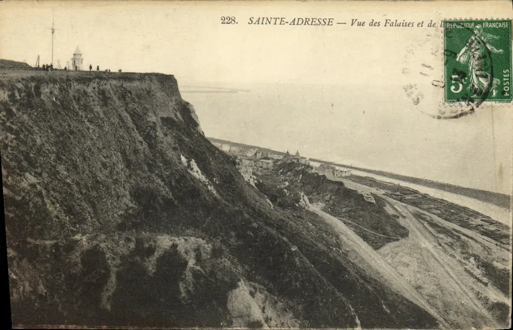 Sainte-Adresse — Vista das Faluises e do mar — Editor desconhecido, n° 228 - Frente