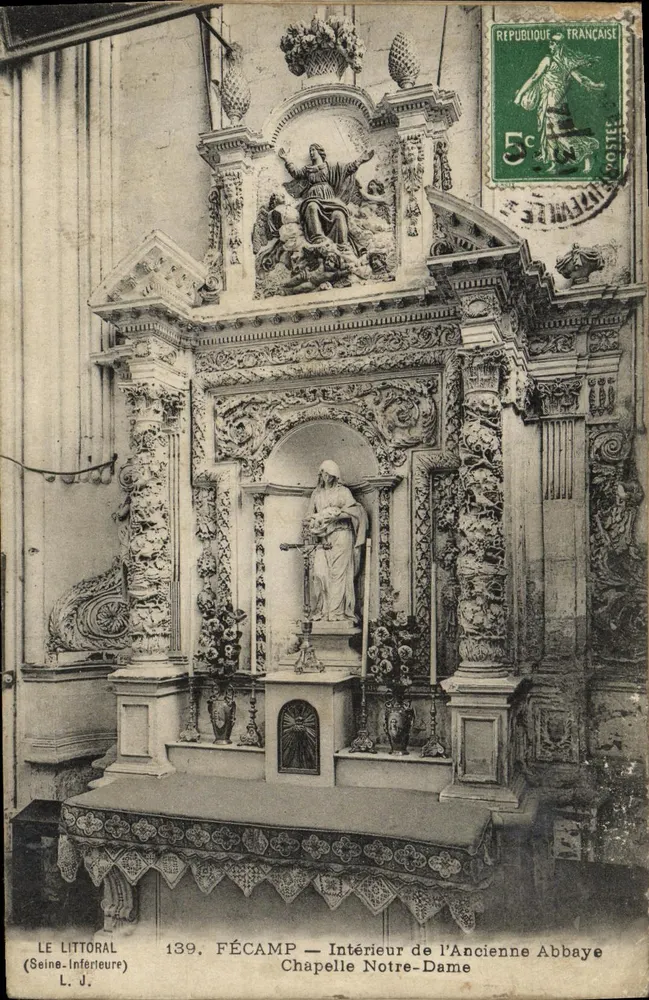 Fécamp — Innenansicht der alten Abteikapelle Notre-Dame — L. J. n°139 - Vorderseite