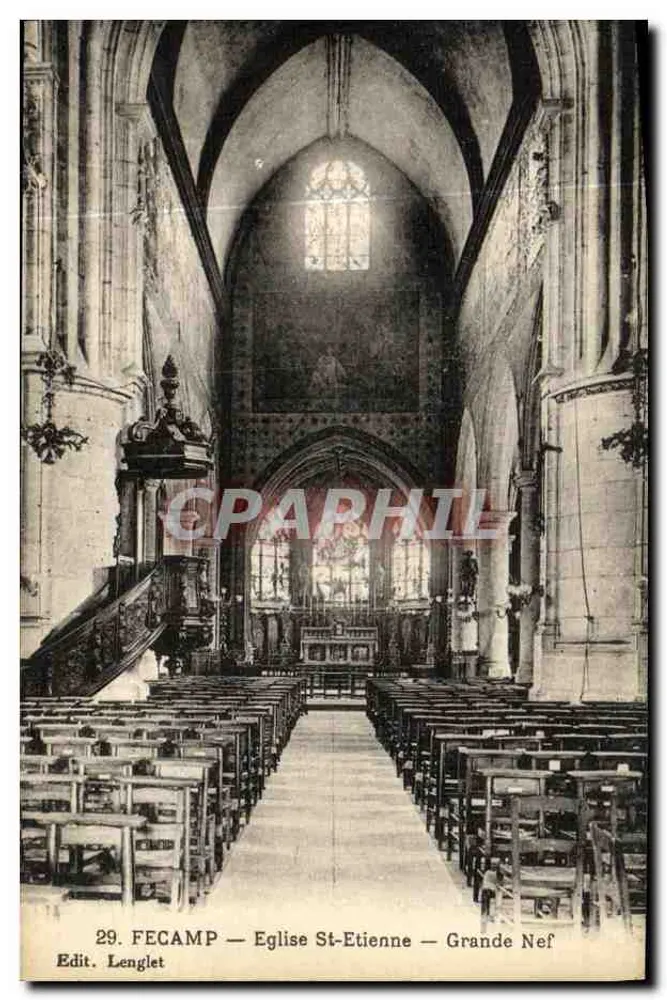 Fécamp — Kirche Saint-Etienne — Große Nave — Edit. Lenglet - Vorderseite
