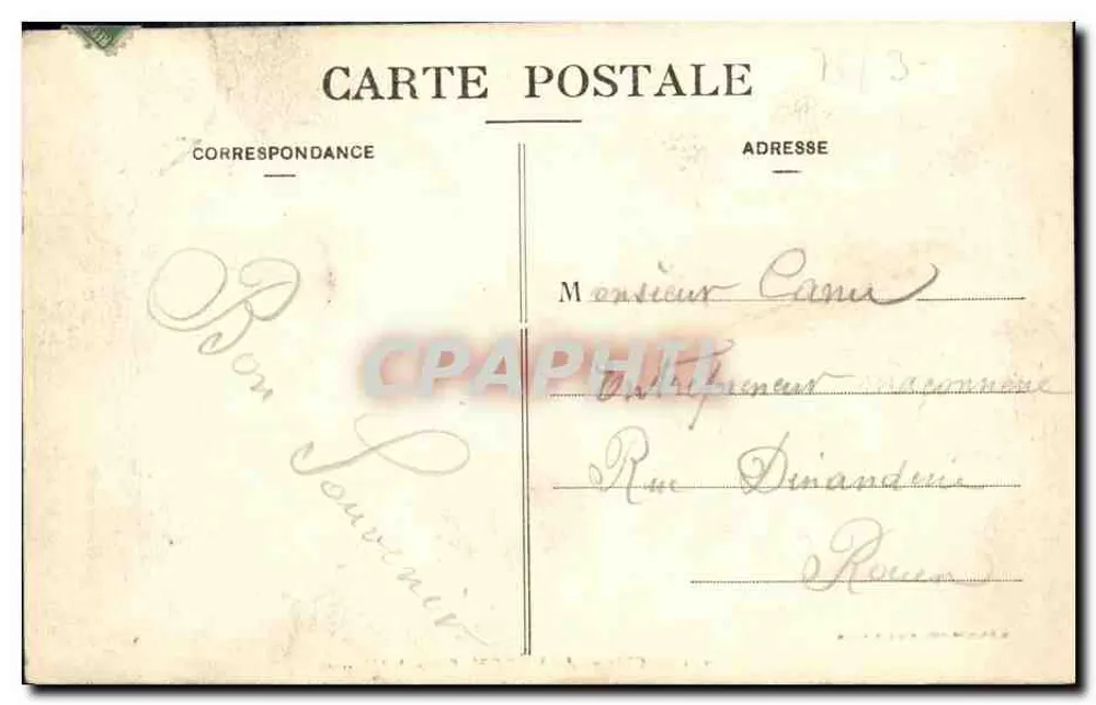 Castelo do HÉRON — Seine-Inférieure — H. Discours-Noël, Gravador, Rouen. - Verso