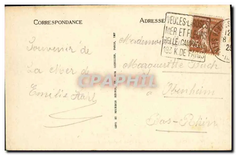 Veules-les-Roses — Le Petit Bain und die Klippen — I.L. - Rückseite