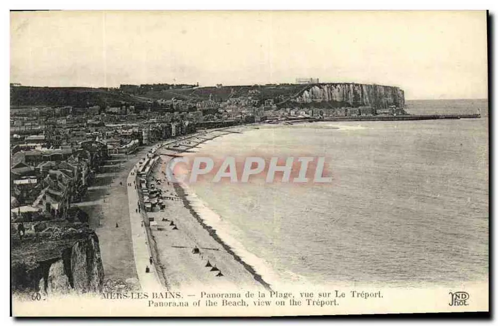 MERS-LES-BAINS — Panorama der Strand, Blick auf Le Tréport — ND Phot. - Vorderseite