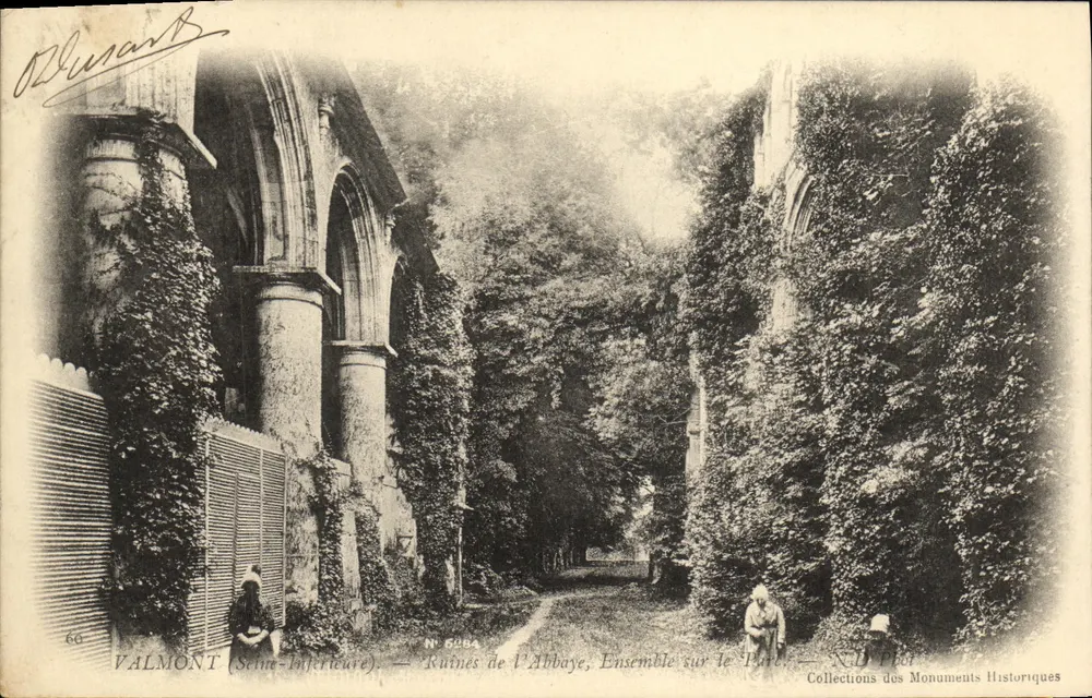 Valmont (Sena-Inférieure) — Ruinen der Abtei, Ensemble im Park — Sammlung historischer Denkmäler - Vorderseite