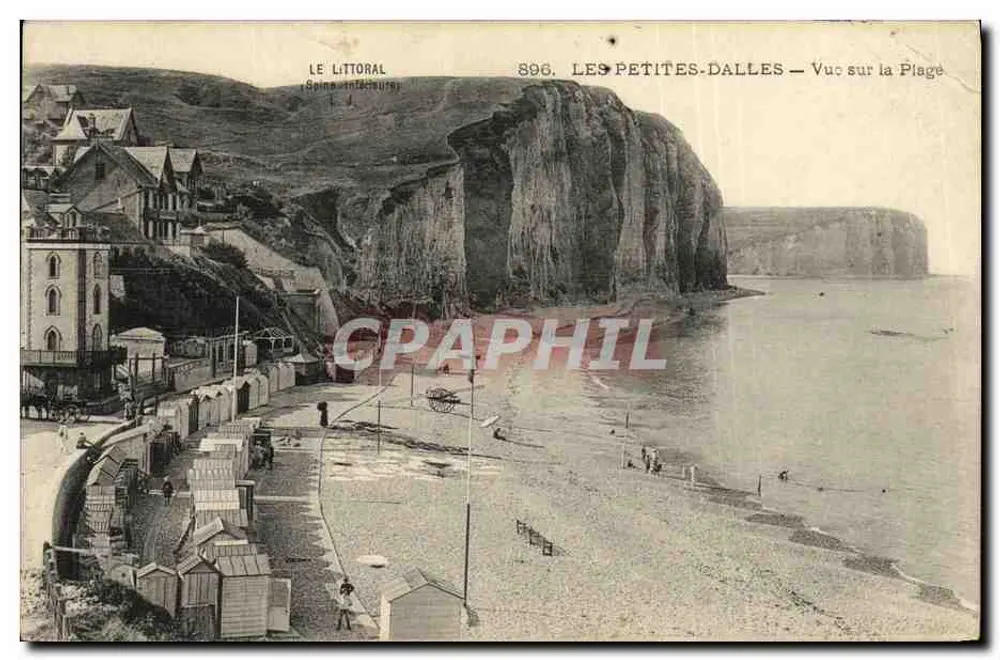 Les Petites-Dalles — Vista de la Playa — El Litoral, serie 896 - Anverso
