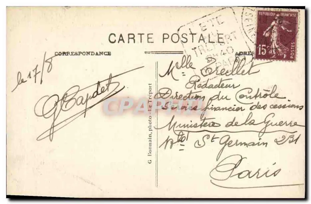 Le Tréport - Der Strand von den Felsen aus gesehen — G. B. Nr. 84 - Rückseite