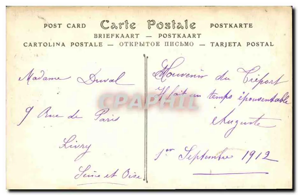 Le Tréport — A Praia com Maré Baixa — Les Temmasse — n.º 125 - Verso