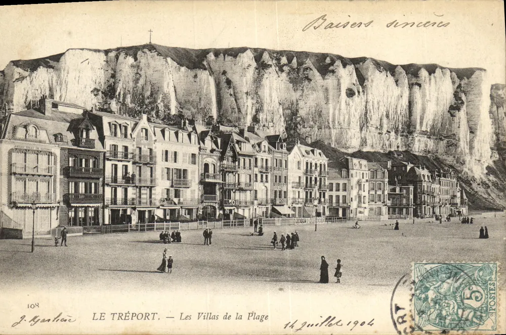 LE TRÉPORT — Le Ville della Plage — J. Gantier, n°108 - Recto