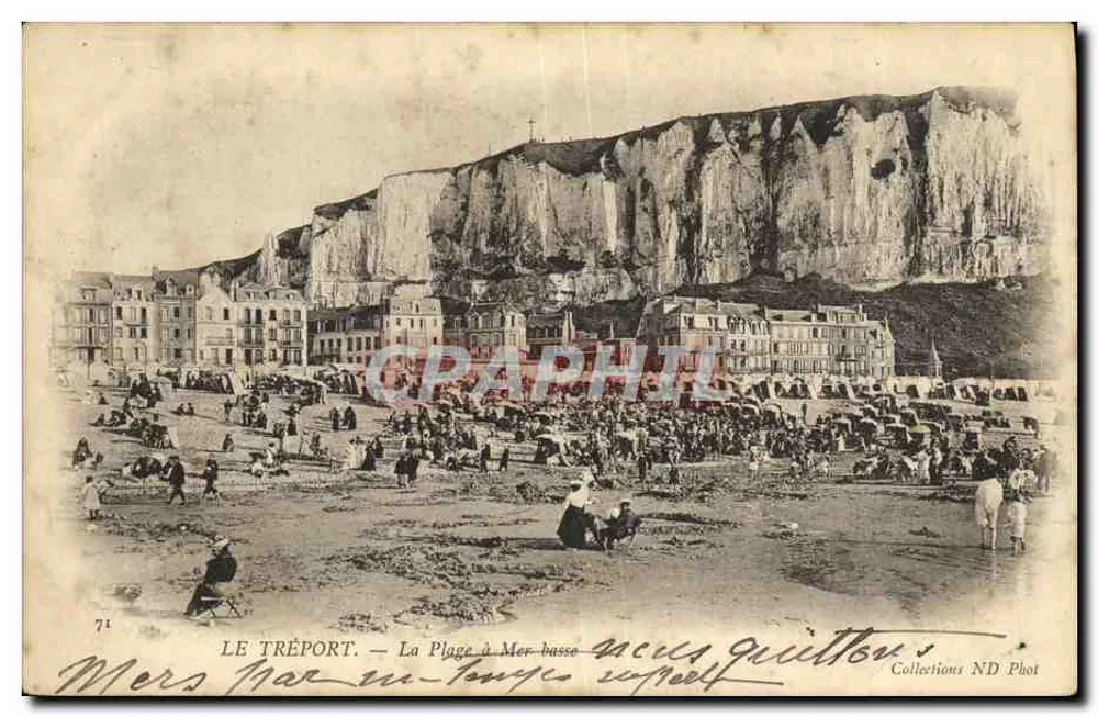 Le Tréport — A Praia com Mar Baixo — Collections ND Phot - Frente