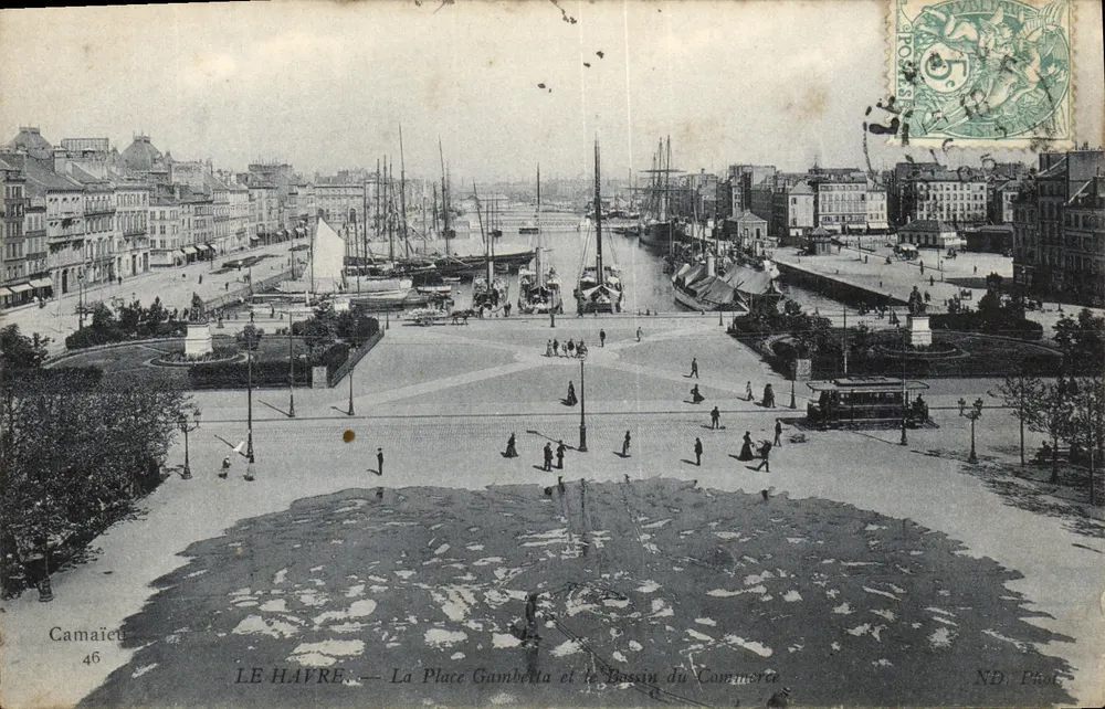 Le Havre — A Place Gambetta e o Bassin do Comércio — Camaïeut 46 - Frente