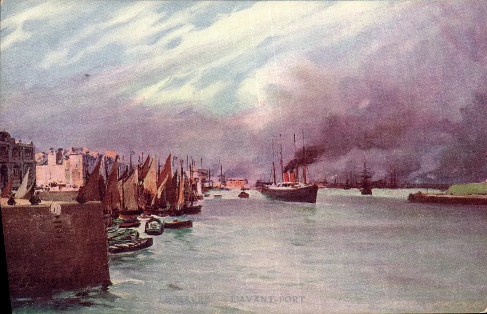 Le Havre — O Porto Anterior — por Eug. Bourgeois, Série VI-4, N°1 - Frente