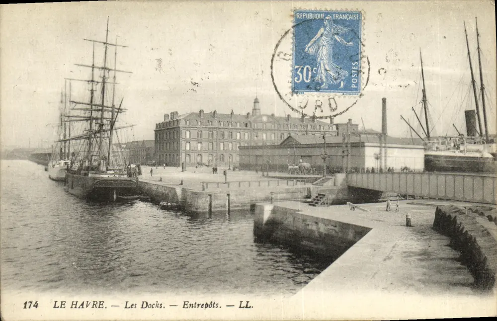 Le Havre — Os Docks — Armazéns — LL. — N° 174 - Frente