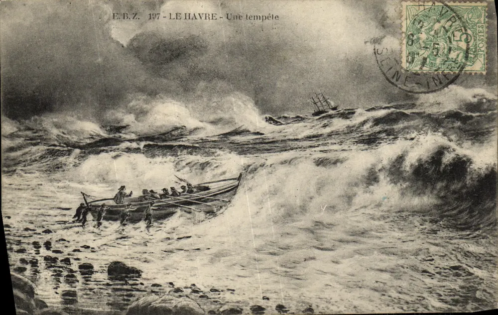 Le Havre — Une tempête — E.B.Z. 197 - Awers