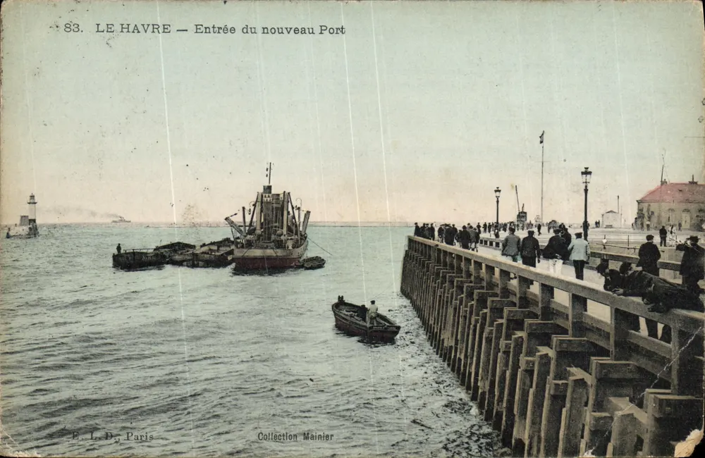 Le Havre — Entrée du nouveau Port — E. L. P., Paris, n° 83 - Vorderseite