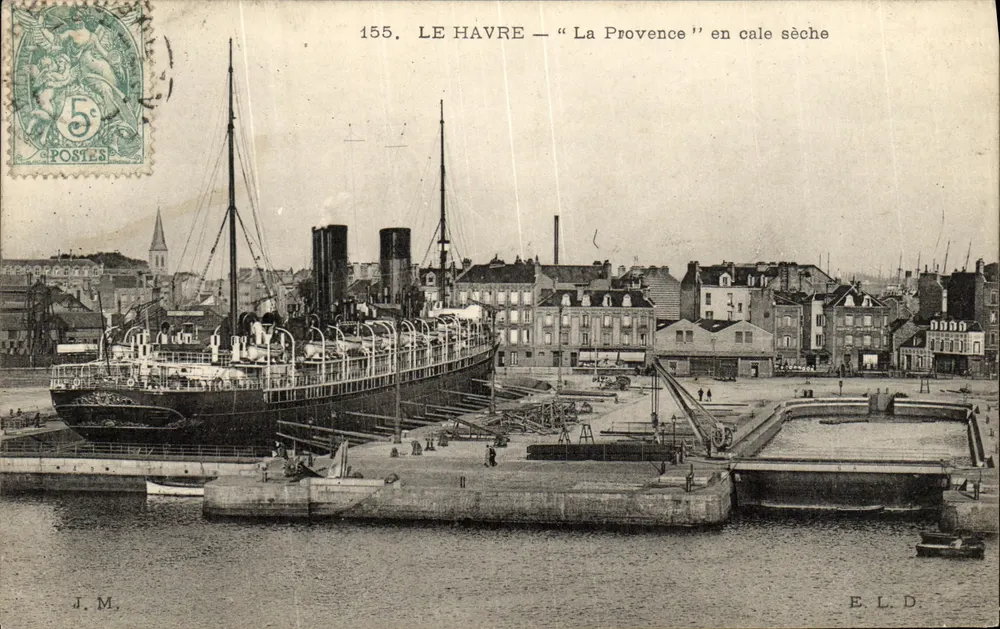 Le Havre — "La Provence" em cale seca — E.L.D. n°155 - Frente
