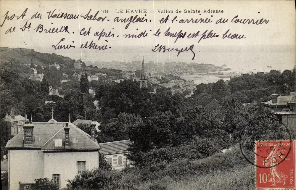 Le Havre — Vallon de Sainte-Adresse — Vista do porto e da cidade - Frente