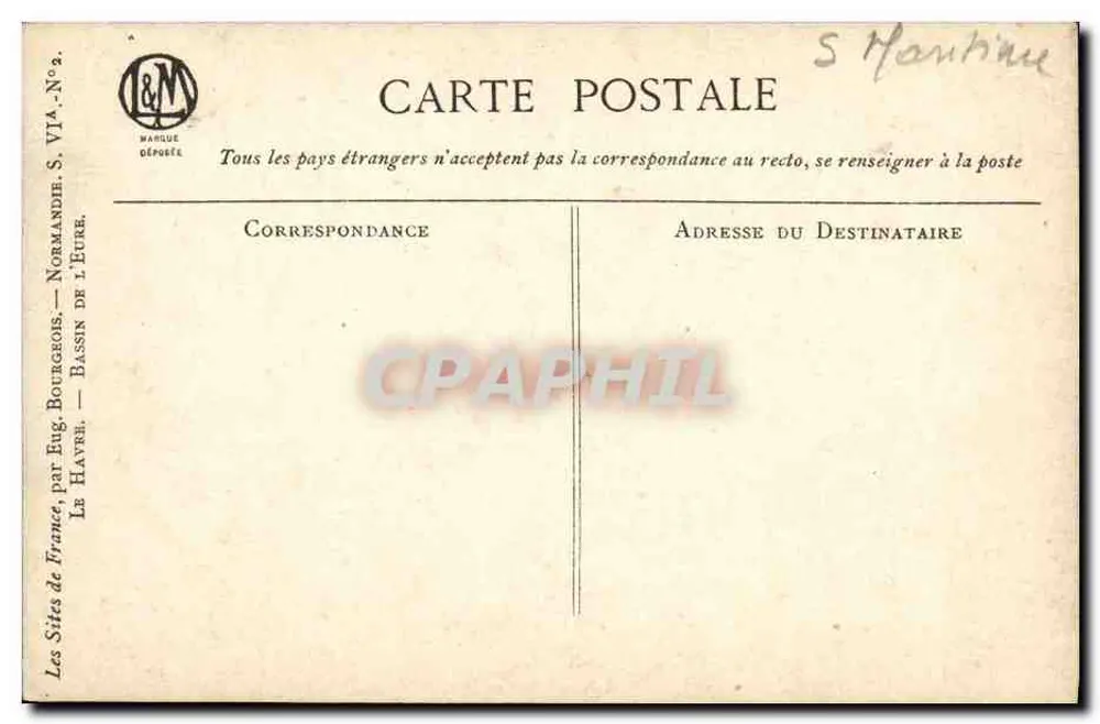 Le Havre — Puerto del Eure — Eug. Bourgeois - Reverso