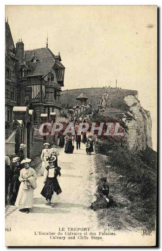 Le Tréport — Die Stufen des Calvariums und der Klippen — JND Hot. n°163 - Vorderseite