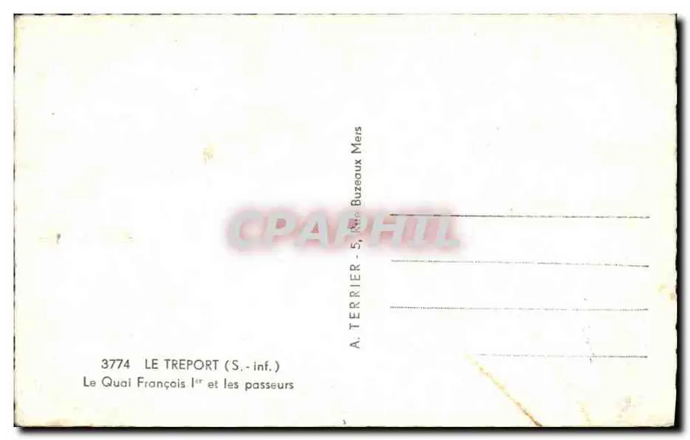 Der Quai François Ier in Le Tréport — A. Terrier, Nr. 3774 - Rückseite