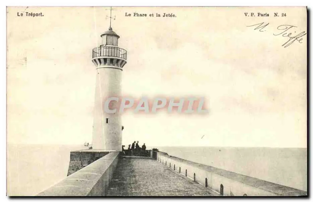 Le Tréport — O Farol e a Ponta — V.P. Paris N. 24 - Frente
