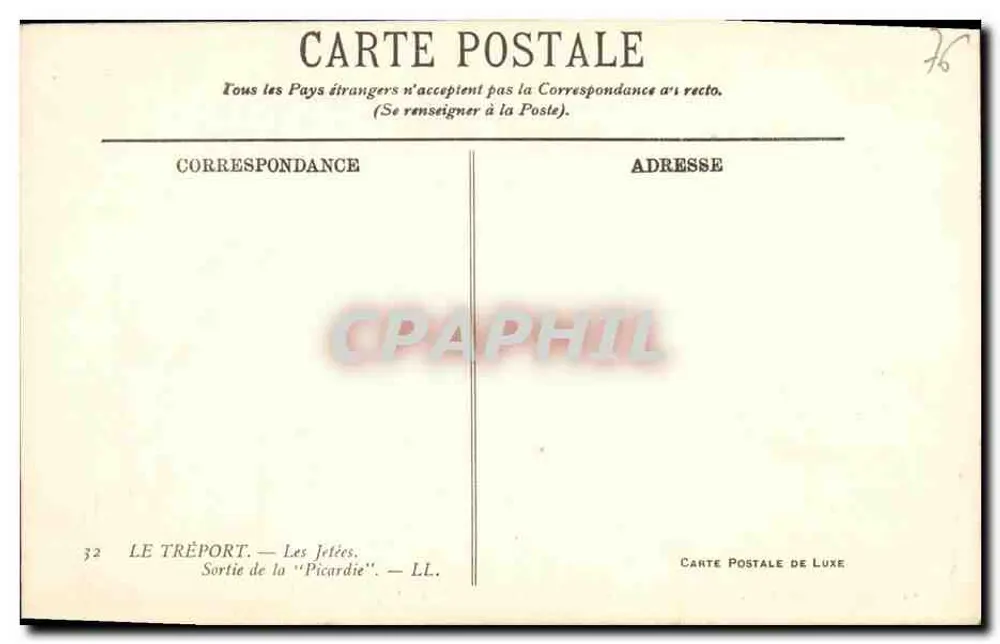 Le Tréport — Die Molen — Abfahrt der 'Picardie' - Rückseite