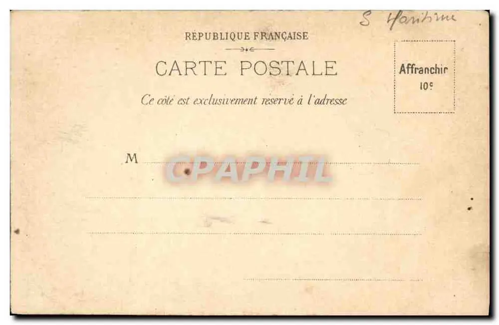 Tréport, le port — vue du quai avec un navire à vapeur — Souvenir du Tréport - Verso