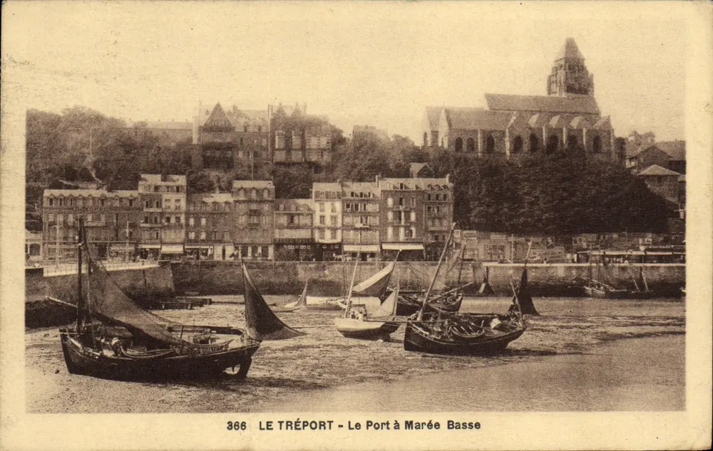 Le Tréport - O Porto com Maré Baixa — G. Romain, n° 386 - Frente