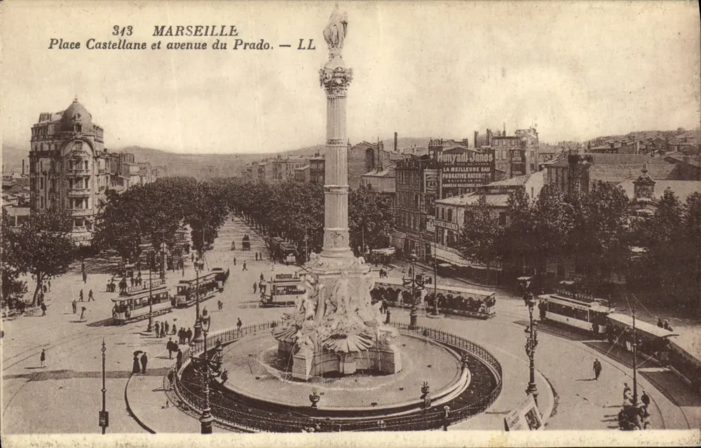 Marseille — Place Castellane und Avenue du Prado — LL - Vorderseite