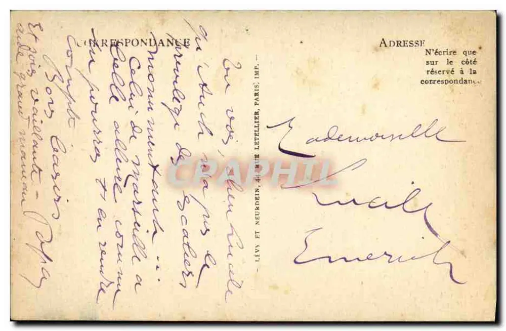 Marselha — Escada da Estação — Génés e Arnac (editores) LL n°350 - Verso