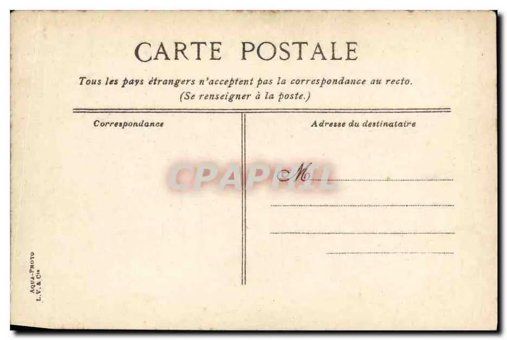 Marselha - Le Coudoulet — vista do porto e das casas em declive — editor L.V. & Cie - Verso