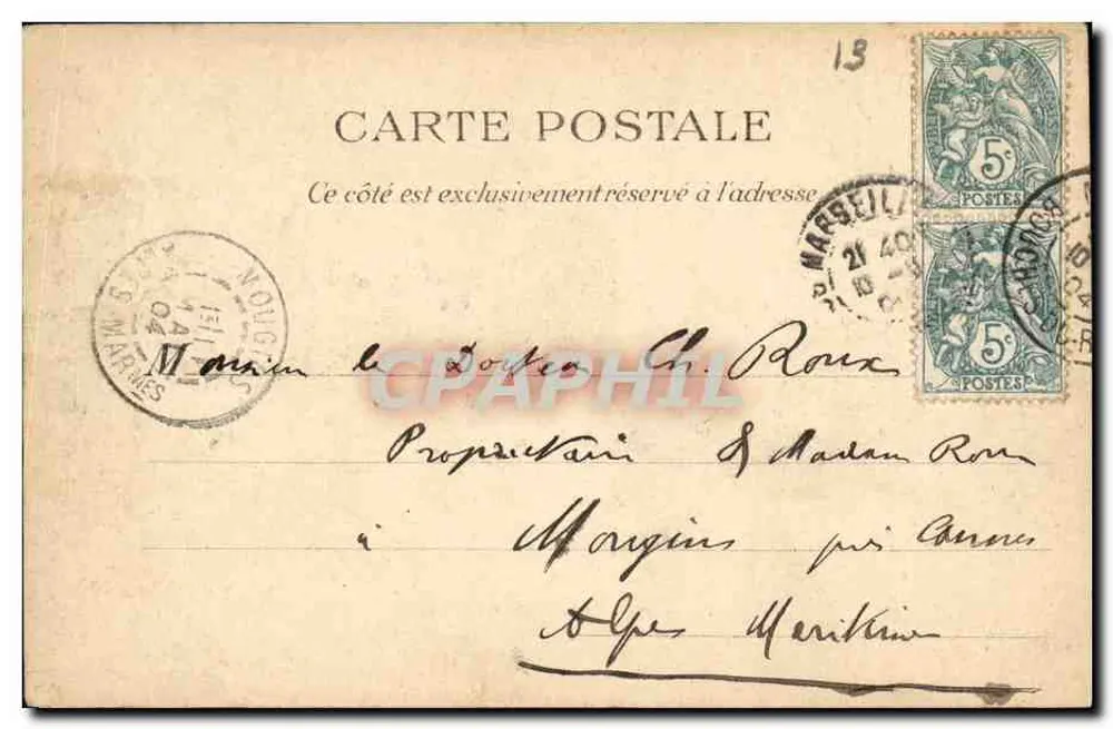 Marselha — 27 — Promenade du Prado — Editor M. Meyrand - Verso