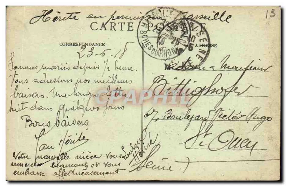 Marseille — N.-D. de la Garde, vue du Boulevard Gazzino — Édition spéciale de la Basse-Région - Verso