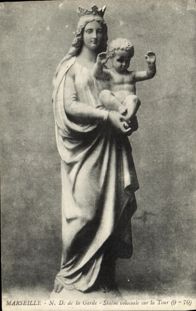MARSEILLE - N.D. de la Garde - Kolossale Statue auf der Turm (9 m 70) - Vorderseite