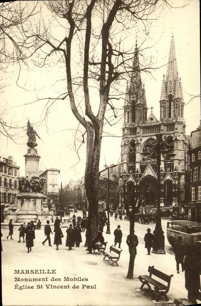 Marseille — Denkmal der Mobilisierung und Kirche Saint-Vincent-de-Paul - Vorderseite