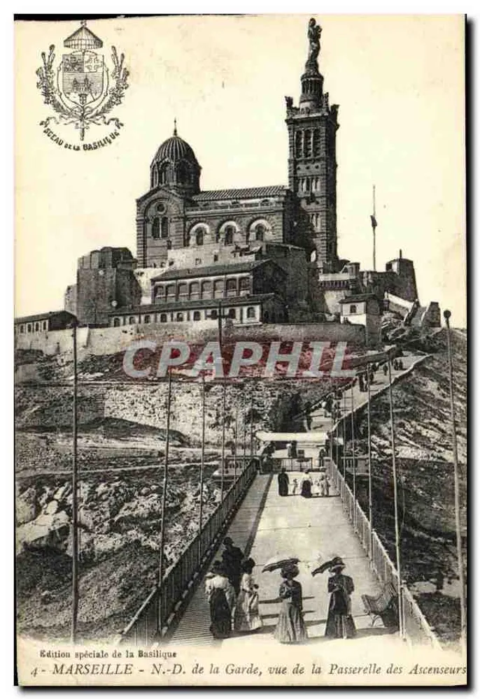 Marseille - N.-D. de la Garde, Aussicht von der Aufzugbrücke — Sonderausgabe der Basilika, n°4 - Vorderseite